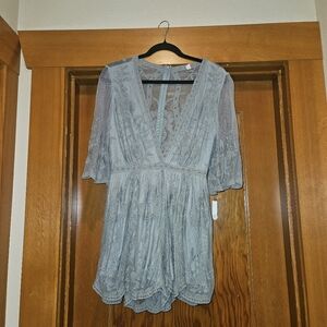 Elegant Lace Dress in Light Blue